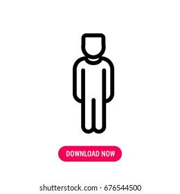 Person vector icon, The outlined symbol of person. Simple, modern flat vector illustration for mobile app, website or desktop app 
