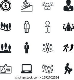 person vector icon set such as: screen, computer, medic, prohibition, discussion, doc, cross, crossing, next, full, ladder, hospital, profession, pedestrian, icons, champion, pedestal, executive