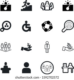 person vector icon set such as: personality, accessible, management, glyph, ladder, ambition, meet, student, reception, strategy, patient, art, icons, personal, behind, gentleman, access, head