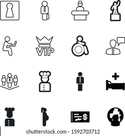 person vector icon set such as: commerce, money, vip, first, typing, table, grey, speech, speak, hospital, pregnant, accessibility, help, chatting, receptionist, employee, travel, luxury, corporate