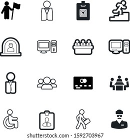 person vector icon set such as: disabled, board, hospital, career, art, step, name, medic, workers, case, progress, money, level, accessibility, wheelchair, care, nursing, practitioner, working