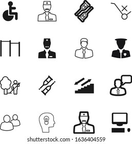 person vector icon set such as: wheel, message, lamp, handicap, teamwork, step, portrait, bulb, businessman, shopping, carry, accessible, paper, city, stairway, cartoon, workout, blank, profile