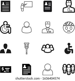 person vector icon set such as: checkbook, document, learner, training, team, payment, salary, emoji, demonstration, course, market, office, walk, equipment, internet, fun, crowd, identity, face