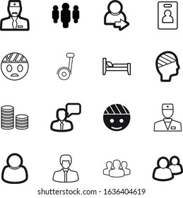 person vector icon set such as: login, profit, pass, cash, checkmark, crowd, id, accident, wealth, mobility, argument, identity, bet, job, reflection, contact, users, control, building, urban