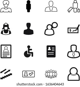 person vector icon set such as: clipboard, women, card, disable, blank, lady, cash, bubble, financial, career, maid, pay, bank, label, cheque, young, boss, document, estate, address, adult, bag