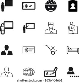 person vector icon set such as: login, checkmark, salary, team, meeting, social, identification, women, register, plain, company, sitting, icons, id, graphic, men, bandage, element, freight