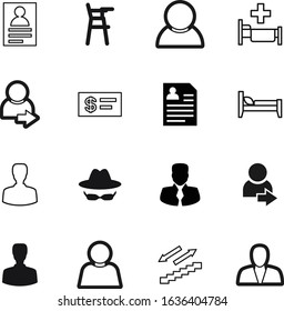person vector icon set such as: friend, hostel, dinner, secret, currency, help, medicine, cross, stairs, address, sleep, investment, chair, money, sunglasses, lines, shopping, looking, profit, up
