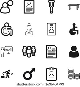 person vector icon set such as: emblem, cash, metal, fitness, technology, users, bet, pay, presentation, walk, profit, weight, study, chat, worker, help, lesson, learning, portrait, educational, job