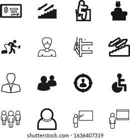person vector icon set such as: handicapped, rounded, glass, check, circular, home, industrial, transportation, focus, shape, household, logo, reader, cash, traffic, figure, admin, maintenance