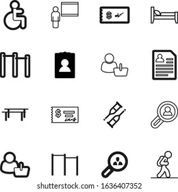 person vector icon set such as: room, transportation, concept, disable, injury, accessible, demonstration, blackboard, hotel, image, healthy, hiker, hostel, bag, lecture, chair, baggage, leg, pointer