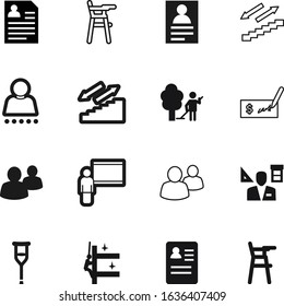 person vector icon set such as: bank, walk, anamnesis, architect, teacher, learner, occupation, address, demonstration, businessman, collect, patient, cleaner, attractive, litter, course, medicine