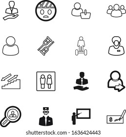 person vector icon set such as: study, cash, happiness, fracture, banking, career, verified, technology, board, employee, office, concept, view, log, choose, injury, hoverboard, currency, finance