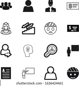 person vector icon set such as: uniform, choose, estate, happiness, think, fitness, pen, house, happy, medic, search, young, stethoscope, graphic, maid, set, eye, research, data, doctor, friends