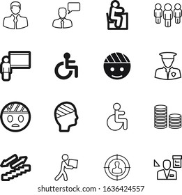 person vector icon set such as: circle, outline, currency, student, audience, consumer, increase, body, delivery, speaker, interface, working, adult, stick, crowd, security, policeman, structure