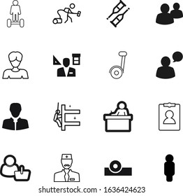 person vector icon set such as: concept, hover, face, skyscraper, control, support, badge, fracture, member, dangerous, name, mirror, gyroscooter, chat, gyro, power, specialist, otolaryngologist, leg