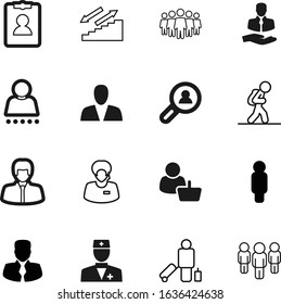 person vector icon set such as: verify, name, view, cobalt, identity, phone, career, friends, personal, teamwork, medicine, specialist, women, rolling, lifestyle, nature, stick, clients, touristism