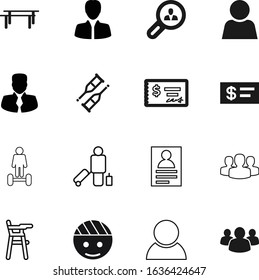 person vector icon set such as: bar, transparent, data, lifestyle, power, horizontal, contact, bandage, badge, shopping, crowd, chair, help, gyroscooter, book, client, future, baggage, exercise, body