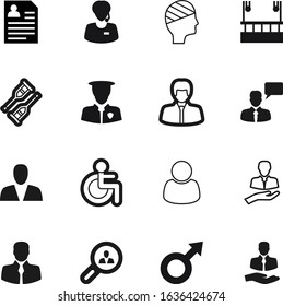 person vector icon set such as: internet, boy, message, crutch, bandaged, abstract, crutches, consumer, dangerous, traffic, suit, body, risky, smile, employee, sick, policeman, building, phone