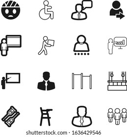 person vector icon set such as: parcel, educational, running, disability, adult, happiness, learning, box, bar, disabled, exercise, simple, woman, delivery, help, hand, caucasian, icons, building
