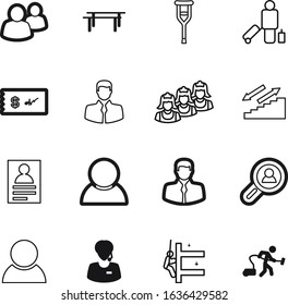person vector icon set such as: cobalt, suitcase, round, friends, strength, passenger, medical, hand, trip, mop, hospital, workers, physiotherapy, payment, luggage, view, logo, agent, paper, rolling