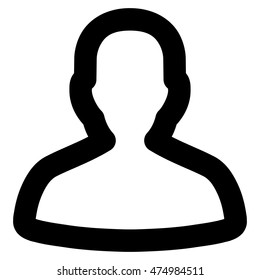 Person vector icon. Style is contour flat icon symbol, black color, white background.