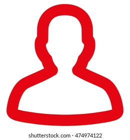Person vector icon. Style is linear flat icon symbol, red color, white background.