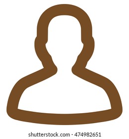 Person vector icon. Style is linear flat icon symbol, brown color, white background.