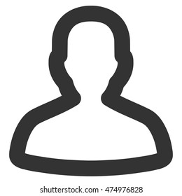 Person vector icon. Style is outline flat icon symbol, gray color, white background.