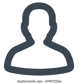 Person vector icon. Style is stroke flat icon symbol, smooth blue color, white background.