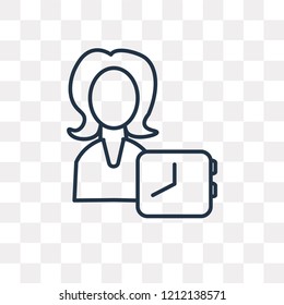 Person vector outline icon isolated on transparent background, high quality linear Person transparency concept can be used web and mobile
