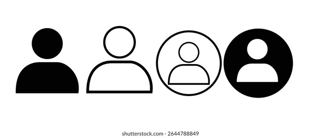 
person vector sing, user symbol Person icon in line style. . User sign in flat style. Vector illustration for graphic design, Web, UI, person icon set. Man symbol isolated on white background