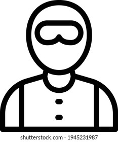 icono de línea delgada del vector de persona