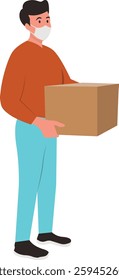 Person Volunteers and Donation Illustration. Flat Vector Character.