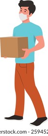 Person Volunteers and Donation Illustration. Flat Vector Character.