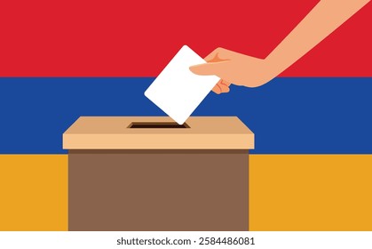 
Person Voting During Armenian Elections Vector Concept Illustration Design. people in Armenia voting for new government in national elections 