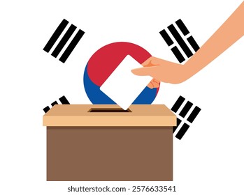 
Person voting in Korea Elections Vector Illustration Design. Voter casting options for government and national assembly
