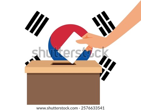 
Person voting in Korea Elections Vector Illustration Design. Voter casting options for government and national assembly
