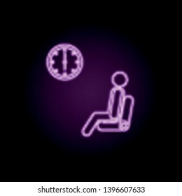 A person is waiting for his flight neon icon. Elements of airport set. Simple icon for websites, web design, mobile app, info graphics