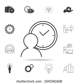 Person waiting sign icon. Detailed set of finance, banking and profit element icons. Premium quality graphic design. One of the collection icons for websites, web design on white background