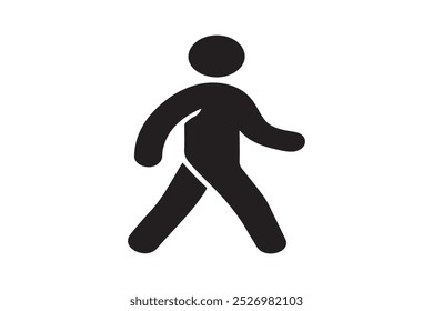 Persona caminando negro lleno y delineado icono conjunto fondo blanco