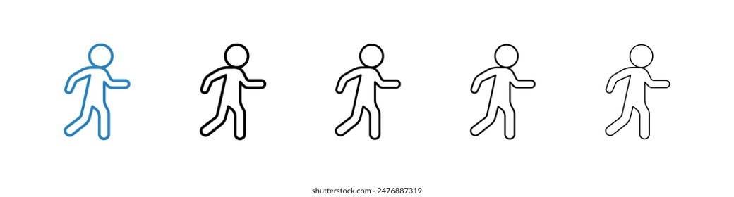 Person walking black and white vector icon