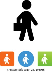 Person walking with briefcase icon