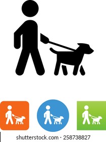 Person Walking A Dog On A Leash Icon