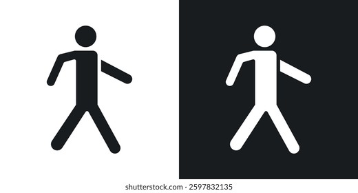 Person walking icon symbol collection on white background.