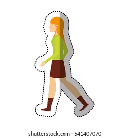person walking isolated icon vector illustration design