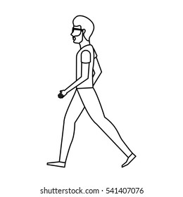 person walking isolated icon vector illustration design