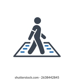 A person walking on a pedestrian path.