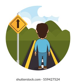 person walking in the road