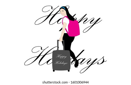 a person walking with a suitcase for a vacation