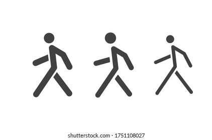 Person walking vector icon. Human figure walk sign.